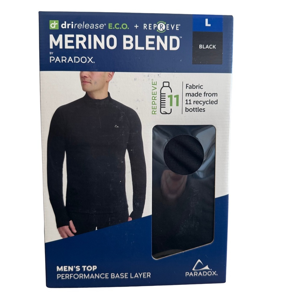 Paradox Black Merino Blend Performance Top NWT